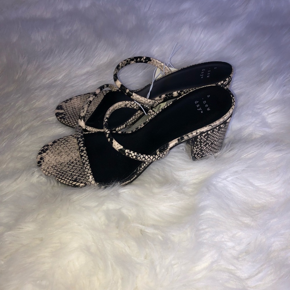 A new day snake print open toe heel sandals - Picture 4 of 7